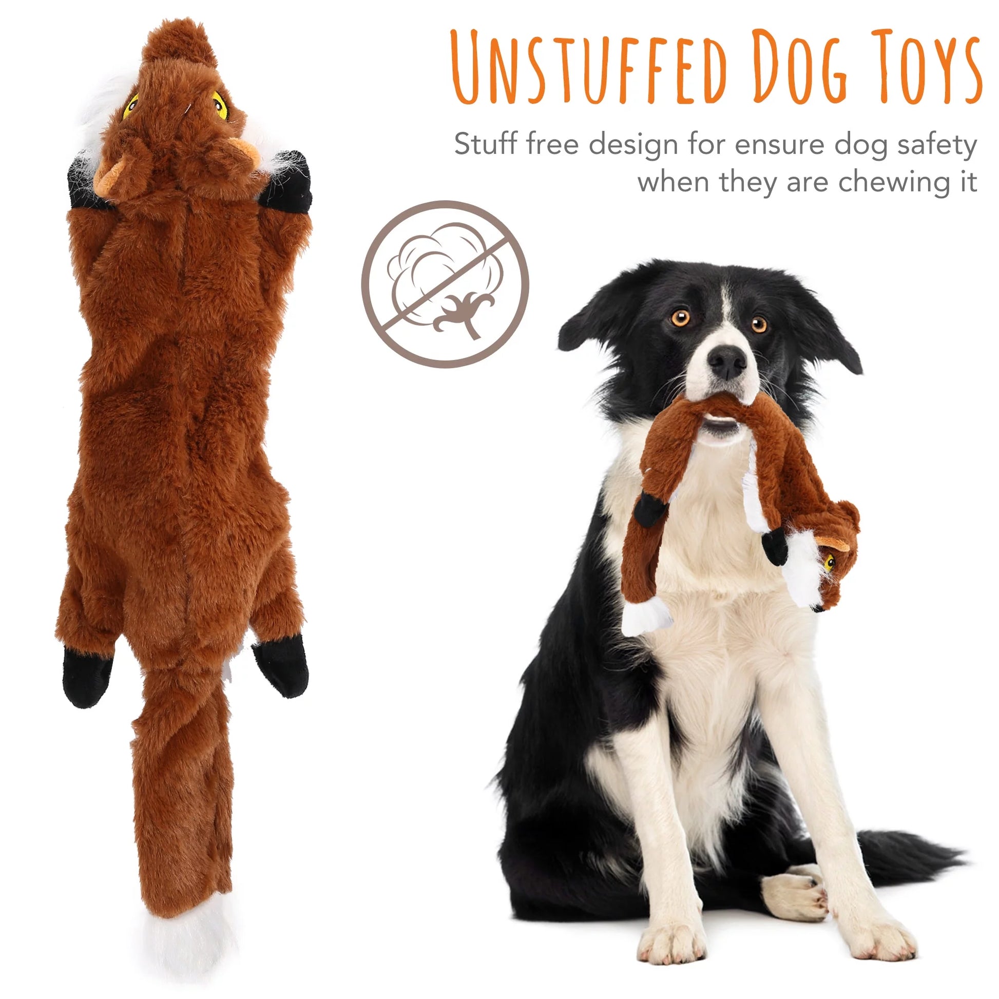 Set of 5 No-Stuffing Squeaky Toys for Small to Medium Dogs