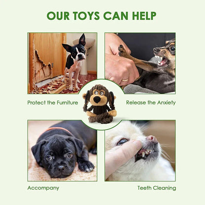 Squeaky Puppy Toys Plush Puppy Chew Toys for Teething Training Dog Toys for Small Dogs Toy for Cute Monkey Interactive Dog Toy
