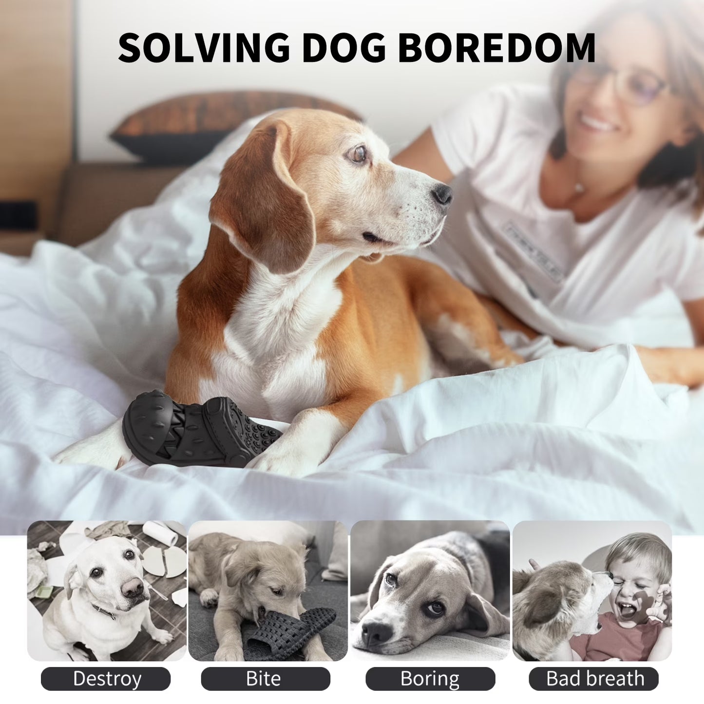 Squeaky Dog Toy Large Dog Chew Toys for Aggressive Chewers Rubber Dog Shoes Shape Toothbrush Toys