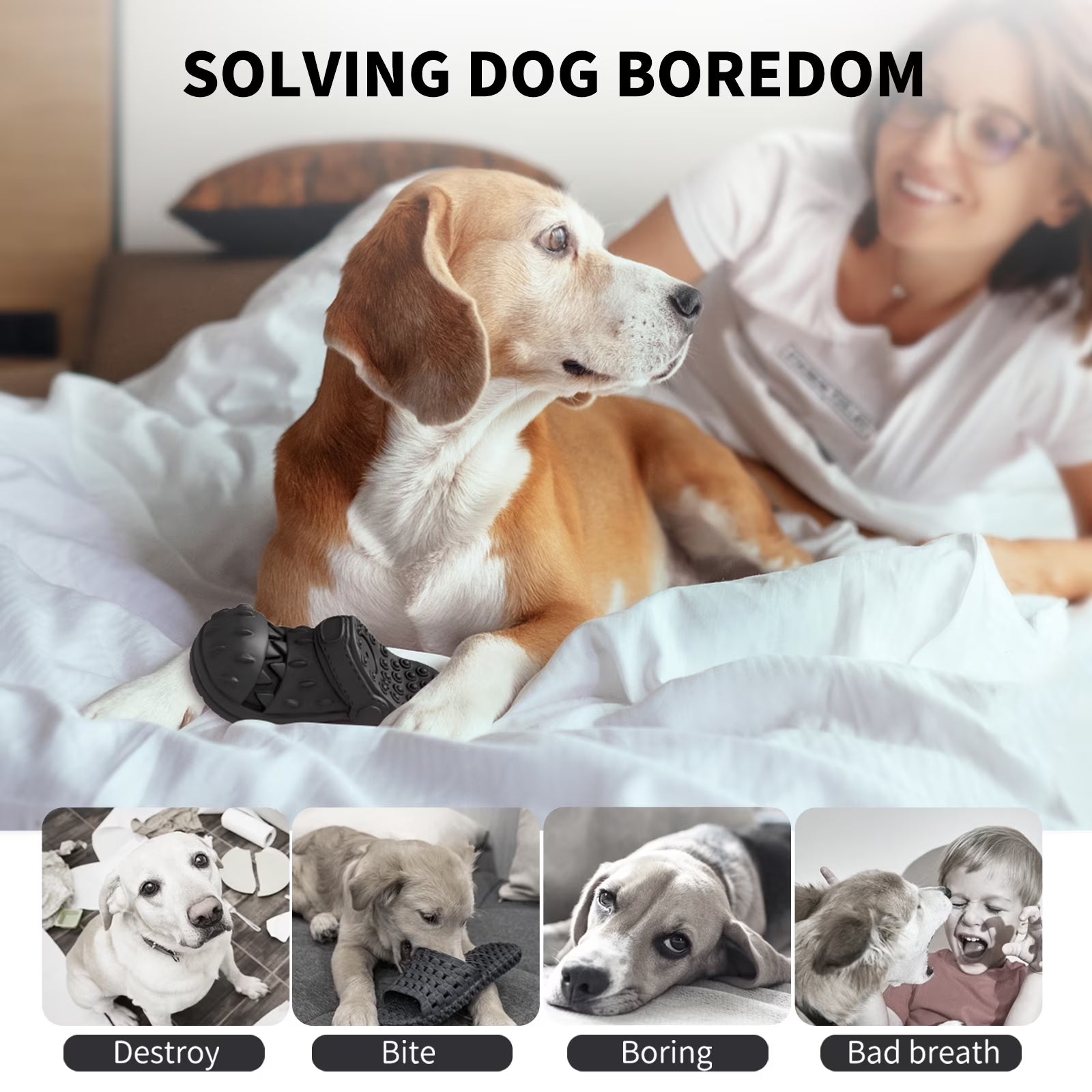 Squeaky Dog Toy Large Dog Chew Toys for Aggressive Chewers Rubber Dog Shoes Shape Toothbrush Toys