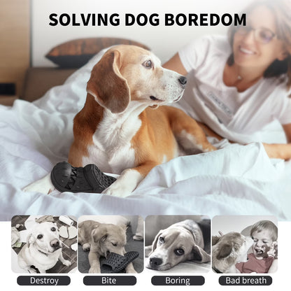 Squeaky Dog Toy Large Dog Chew Toys for Aggressive Chewers Rubber Dog Shoes Shape Toothbrush Toys