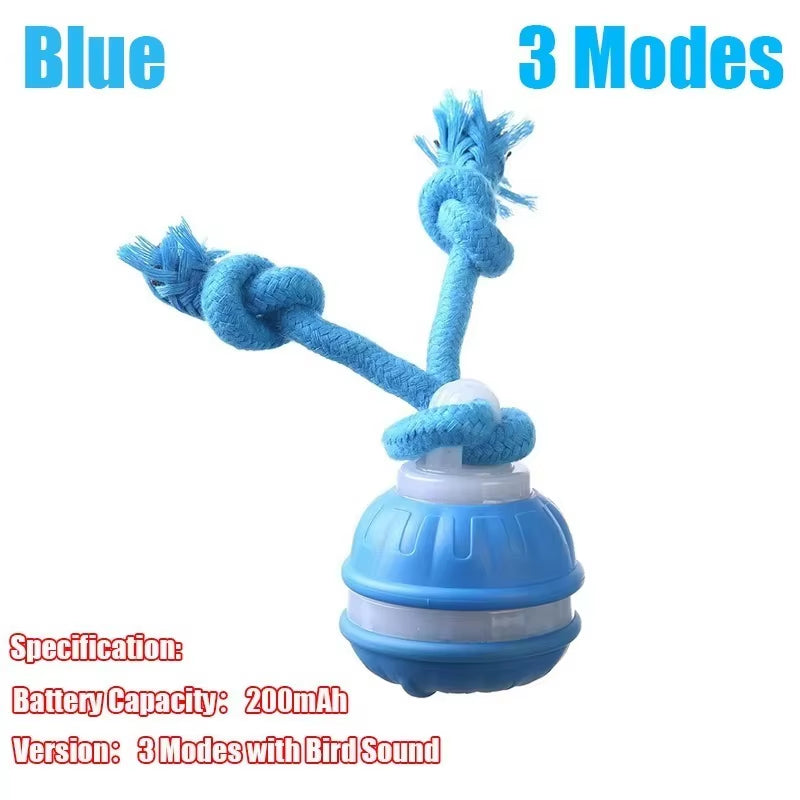 Smart Interactive Dog Toys Football Rolling Ball with Motion Activated Automatic Moving Dog Toy Balls Puppy Chew Toys Knot Rope