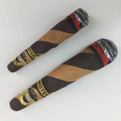 Funny Interactive Dog Toys - Cigar Design Plush Squeaky Pet Toys Grinding Teeth Creative Chew Toy for Small Medium Dog
