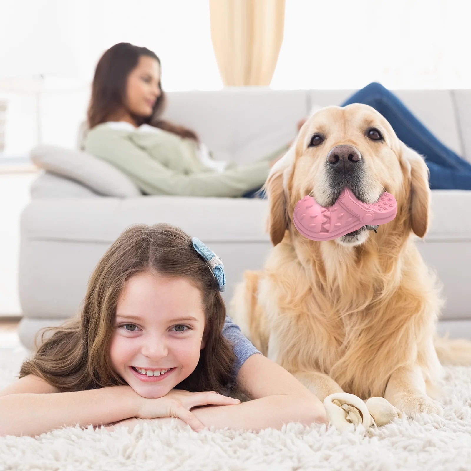 Squeaky Dog Toy Large Dog Chew Toys for Aggressive Chewers Rubber Dog Shoes Shape Toothbrush Toys