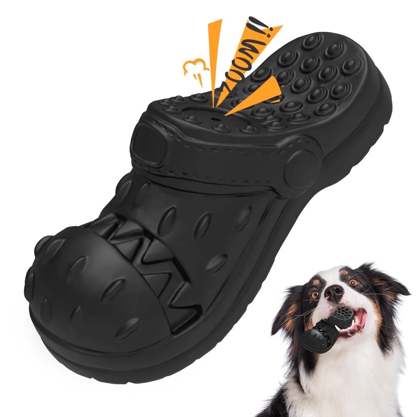 Squeaky Dog Toy Large Dog Chew Toys for Aggressive Chewers Rubber Dog Shoes Shape Toothbrush Toys