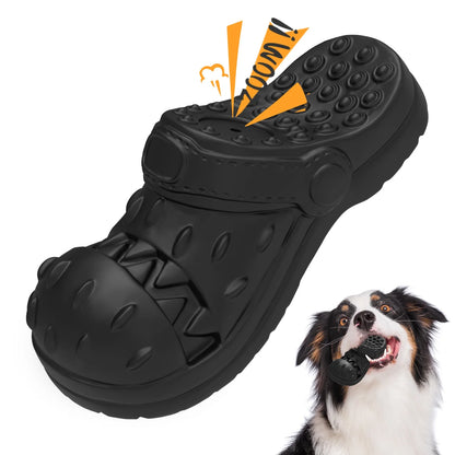 Squeaky Dog Toy Large Dog Chew Toys for Aggressive Chewers Rubber Dog Shoes Shape Toothbrush Toys