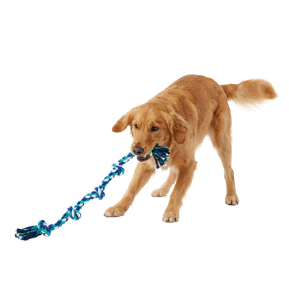 Flossy Chews Extra Large 36 Inch 5 Knot Cottonblend Tug Rope Dog Toy, Durable Rope Chew Toy for Large Dogs over 80 Lbs, Assorted Colors