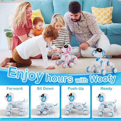 R3 Electronic Robot Dog, Interactive Smart Puppy Robot Toys, Kids Toys with Lights & Sounds, Blue