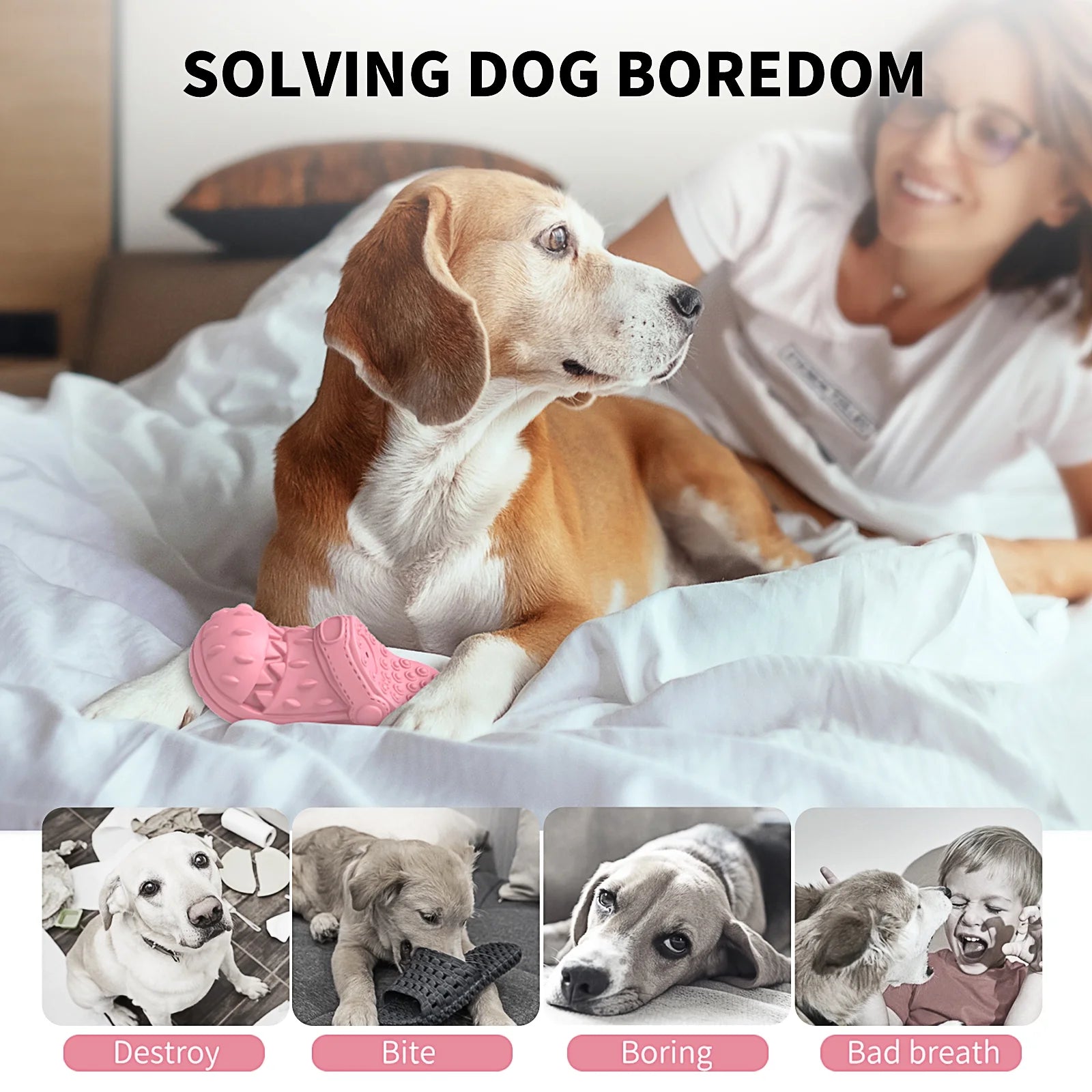 Squeaky Dog Toy Large Dog Chew Toys for Aggressive Chewers Rubber Dog Shoes Shape Toothbrush Toys