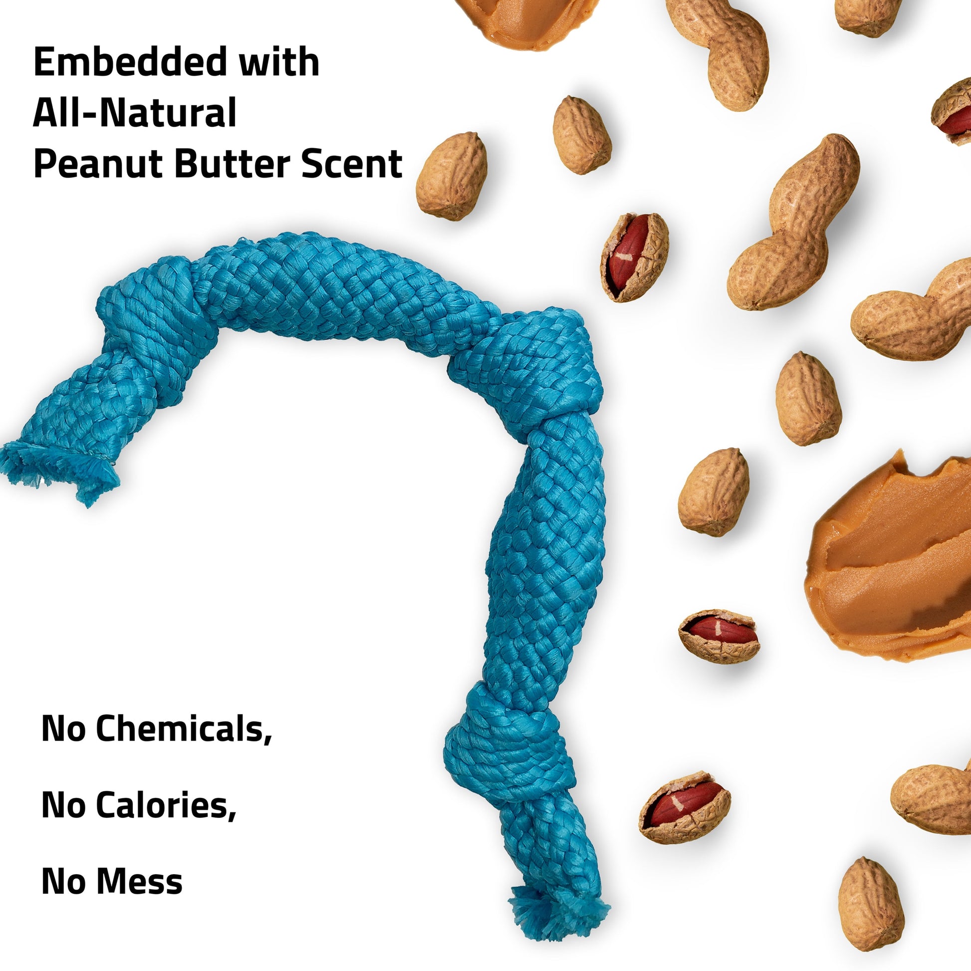 Dog Toys | Dental Chew Rope for Senior Dogs, Peanut Butter Scented Toy - Jumbo