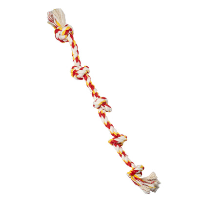 Flossy Chews Extra Large 36 Inch 5 Knot Cottonblend Tug Rope Dog Toy, Durable Rope Chew Toy for Large Dogs over 80 Lbs, Assorted Colors