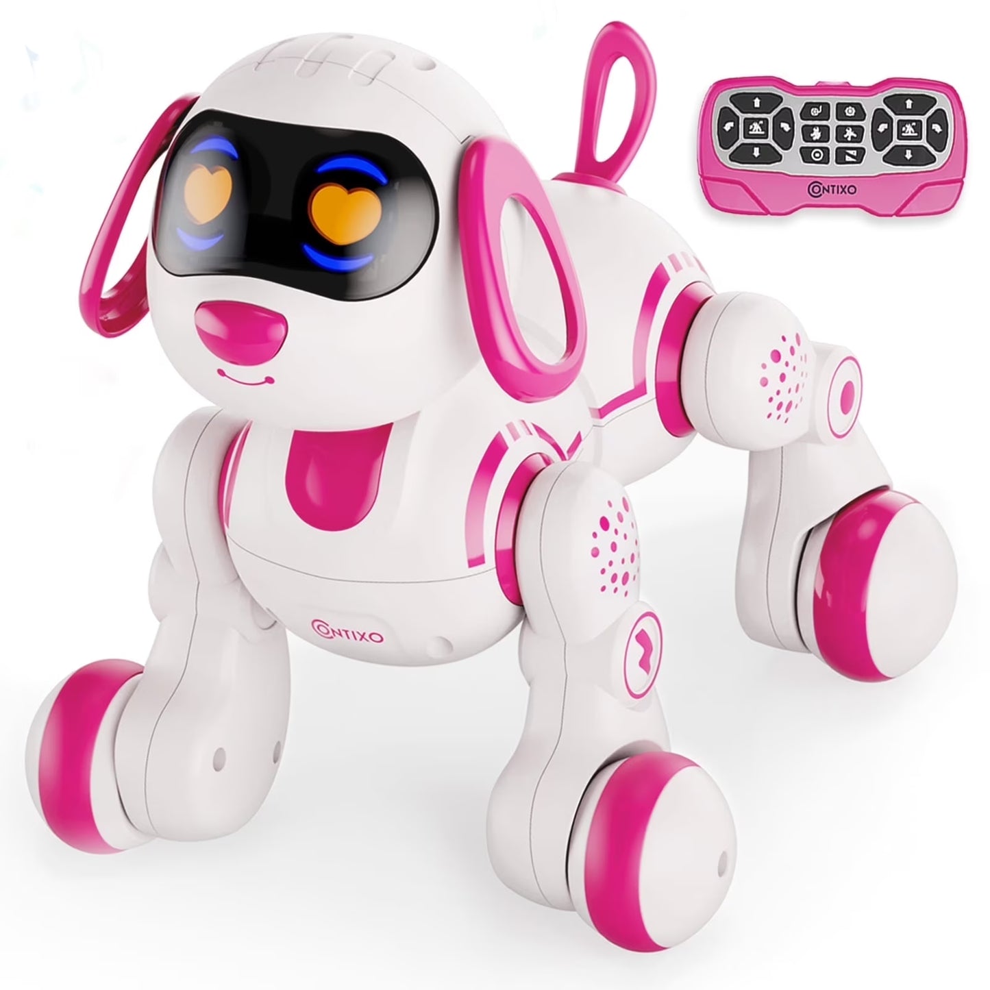 R3 Electronic Robot Dog, Interactive Smart Puppy Robot Toys, Kids Toys with Lights & Sounds, Pink