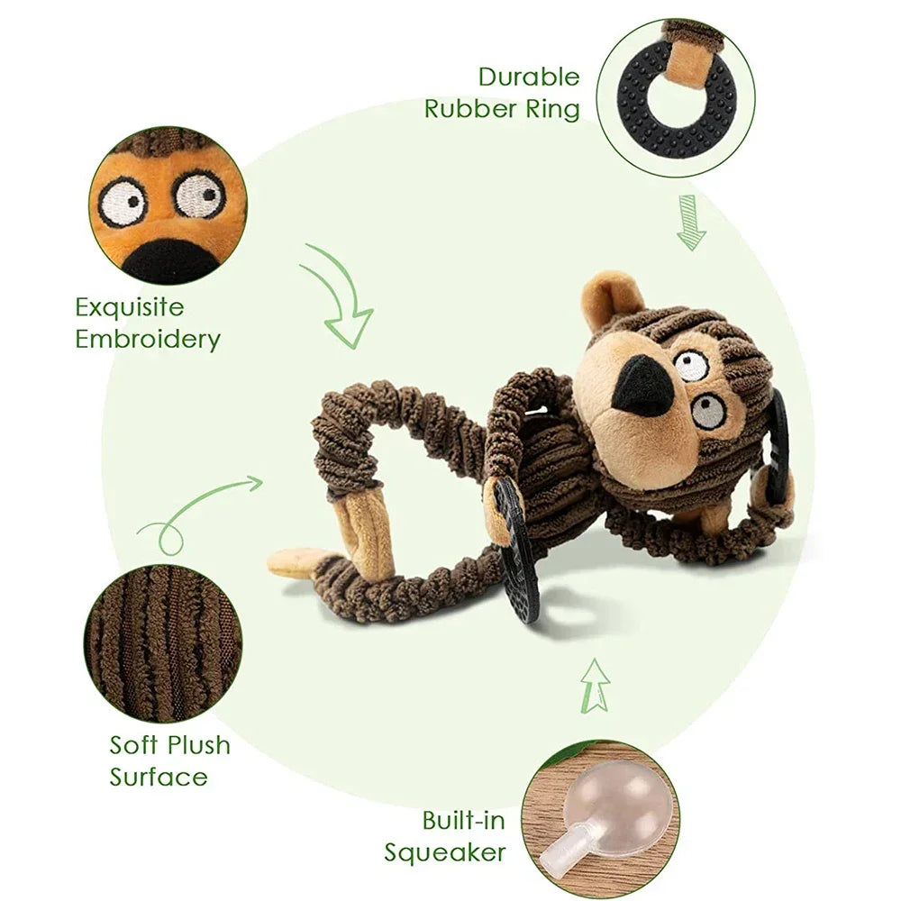 Squeaky Puppy Toys Plush Puppy Chew Toys for Teething Training Dog Toys for Small Dogs Toy for Cute Monkey Interactive Dog Toy