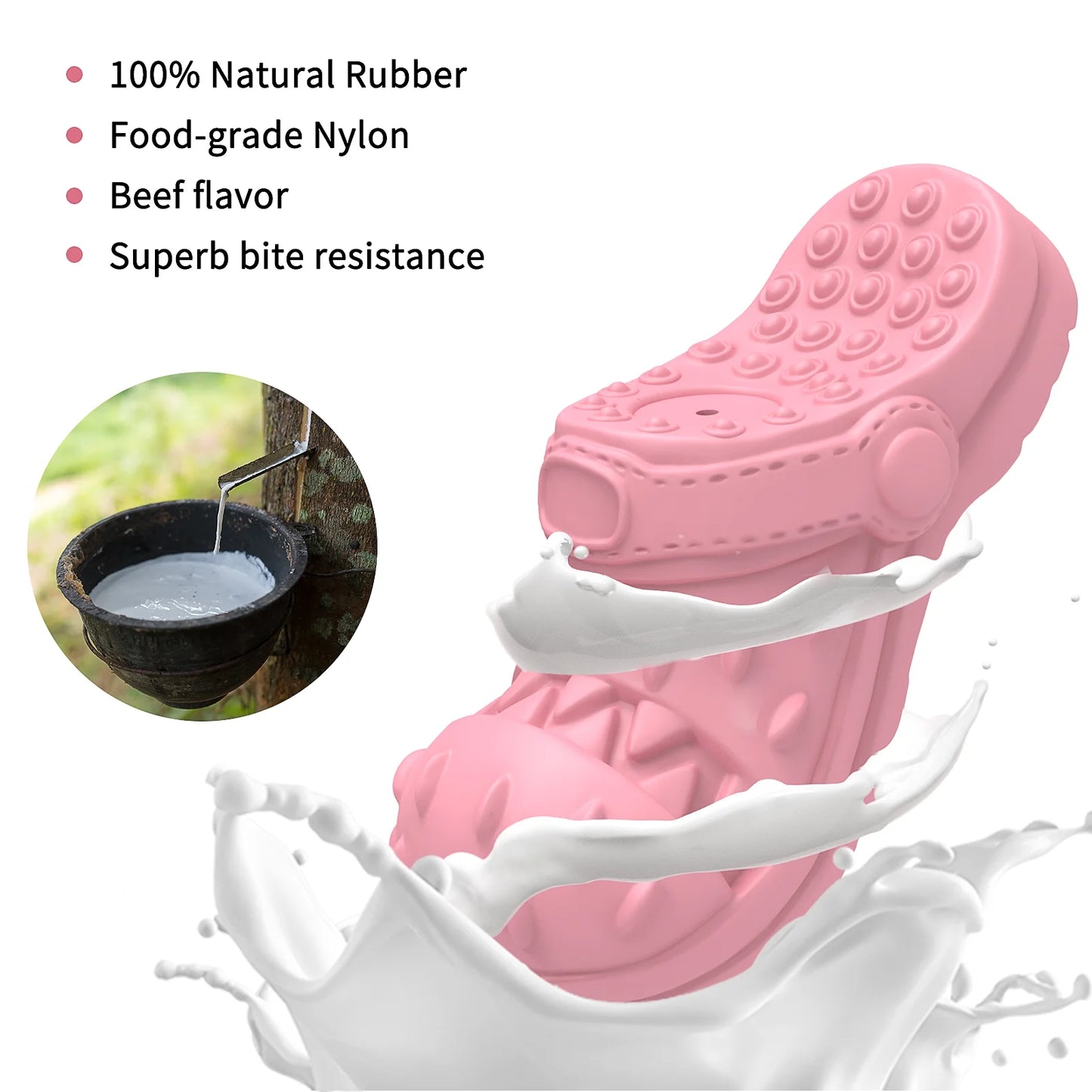 Squeaky Dog Toy Large Dog Chew Toys for Aggressive Chewers Rubber Dog Shoes Shape Toothbrush Toys