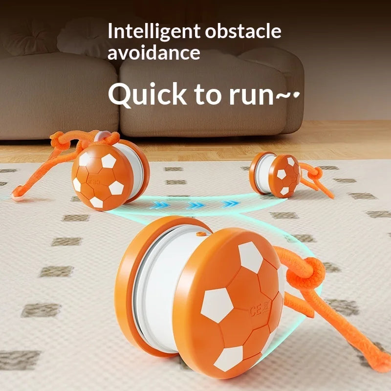 Smart Interactive Dog Toys Football Rolling Ball with Motion Activated Automatic Moving Dog Toy Balls Puppy Chew Toys Knot Rope