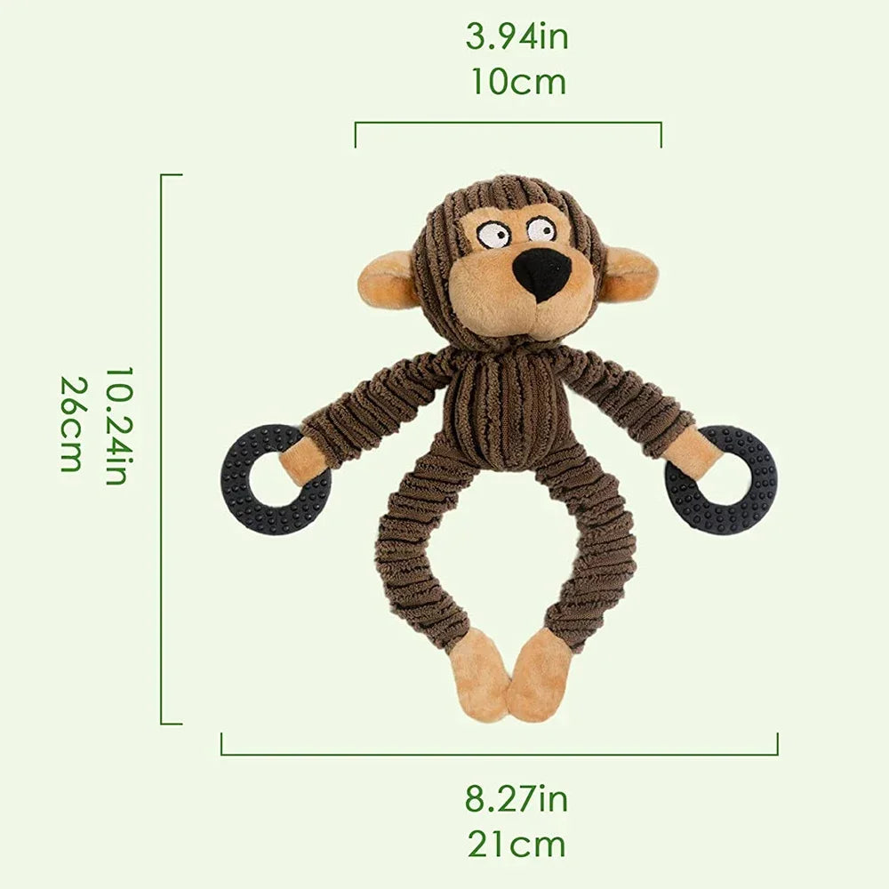 Squeaky Puppy Toys Plush Puppy Chew Toys for Teething Training Dog Toys for Small Dogs Toy for Cute Monkey Interactive Dog Toy