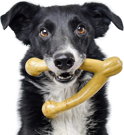 Wishbone Barkbone Nylon Chew Toy for Aggressive Chewers - Peanut Butter Flavor - 6.75 Inches