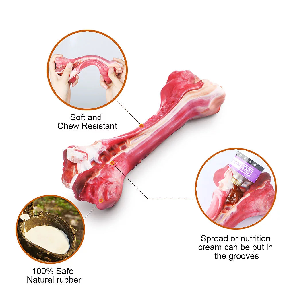 Indestructible Dog Chew Toys for Large Breeds - Durable Teething Toys for Aggressive Chewers, Natural Rubber Interactive Solutions for Pet Dental Care and Boredom Relief