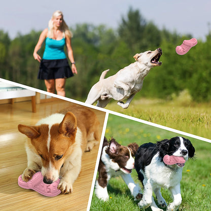Squeaky Dog Toy Large Dog Chew Toys for Aggressive Chewers Rubber Dog Shoes Shape Toothbrush Toys