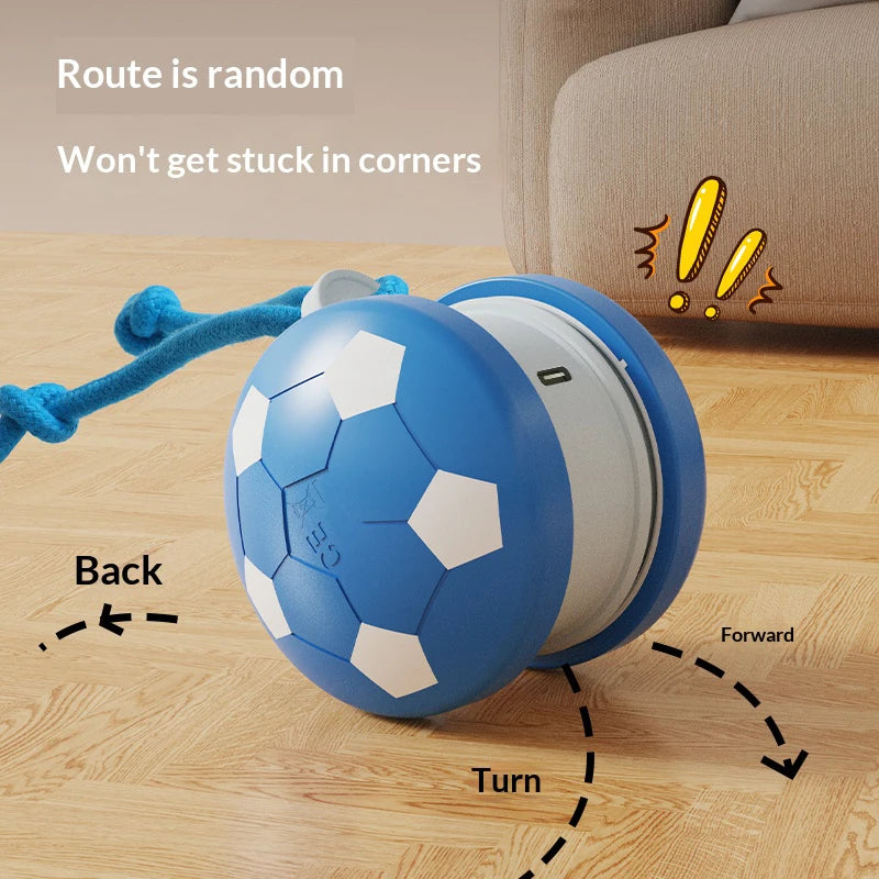 Smart Interactive Dog Toys Football Rolling Ball with Motion Activated Automatic Moving Dog Toy Balls Puppy Chew Toys Knot Rope
