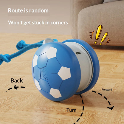 Smart Interactive Dog Toys Football Rolling Ball with Motion Activated Automatic Moving Dog Toy Balls Puppy Chew Toys Knot Rope