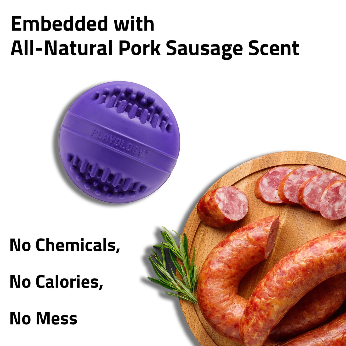 Dog Toys | Dental Chew Ball for Senior Dogs, Pork Scented Toy - Medium