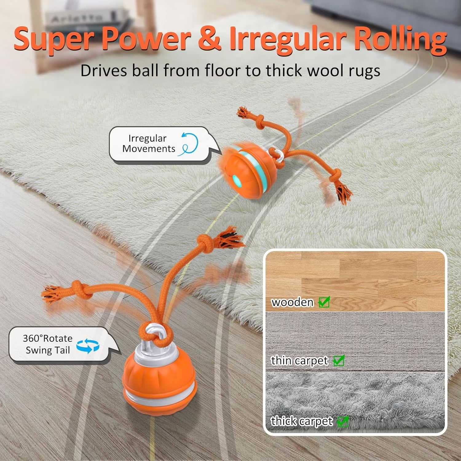 Interactive Motion-Activated Dog Ball Toy - Rechargeable Automatic Rolling Ball for Small Dogs and Puppies