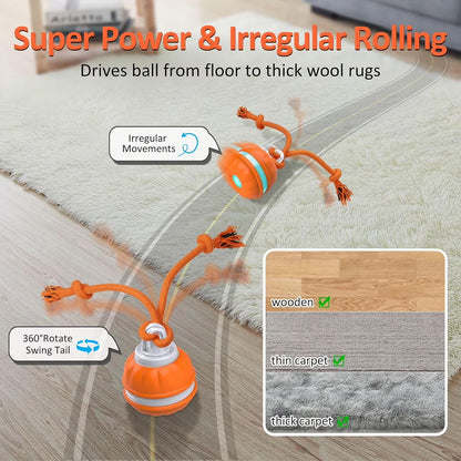 Interactive Motion-Activated Dog Ball Toy - Rechargeable Automatic Rolling Ball for Small Dogs and Puppies