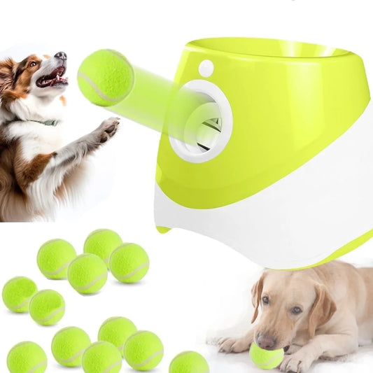 Ball Thrower for Dogs,Interactive Dog Fetch Machine,Automatic Ball Launcher for Dogs with 12 Tennis Balls,Dog Ball Thrower Machine with 10-30Ft 3 Launching Distance,For Small Dogs Indoor & Outdoor