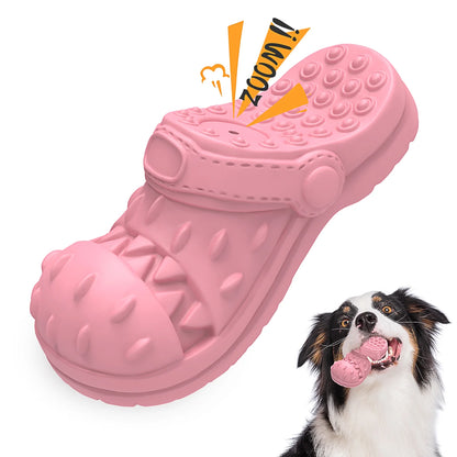 Squeaky Dog Toy Large Dog Chew Toys for Aggressive Chewers Rubber Dog Shoes Shape Toothbrush Toys
